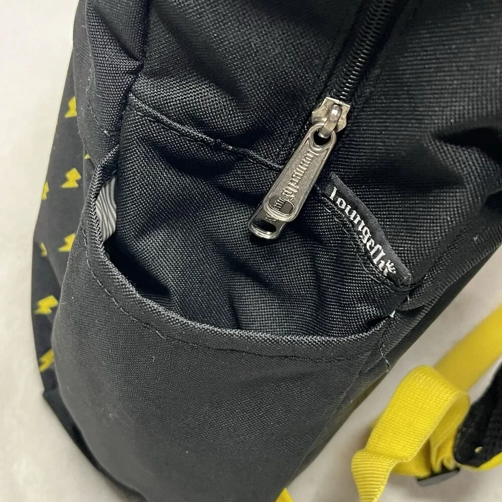 Pokemon Loungefly Pikachu Backpack Black & Yellow Lightning Bolt 17